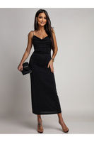 Elegancka Maxi Sukienka z odkrytami plecami Angela czarny