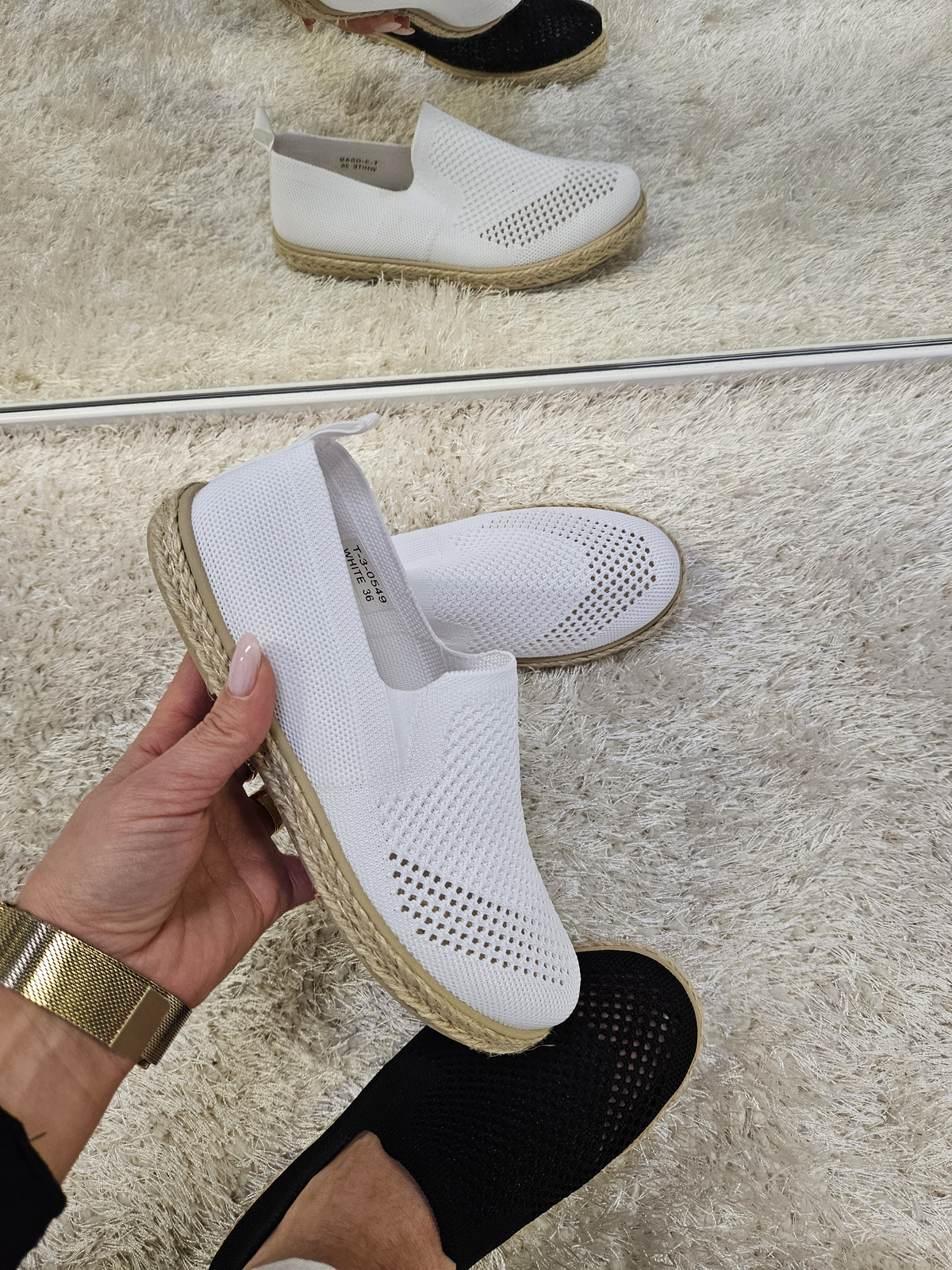 Damskie espadryle płaski obcas białe