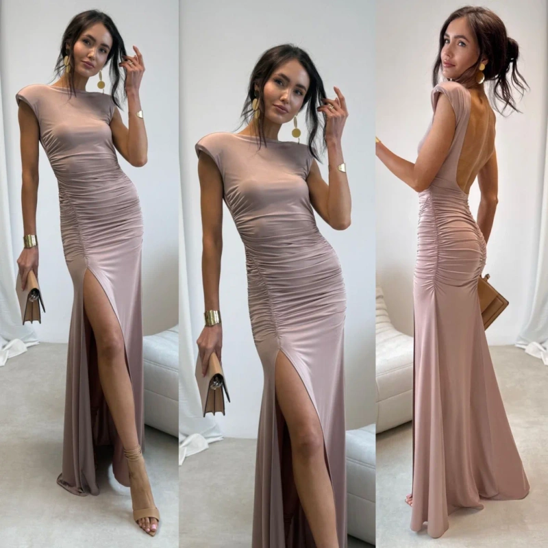 Aurelia - sukienka maxi w kolorze beżowym