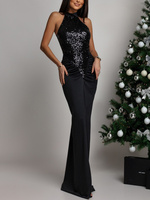 ELEGANCKA SUKIENKA MAXI Z CEKINAMI Iman CZARNA