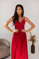 Sukienka  wieczorowa Stella Maxi satin-czerwony