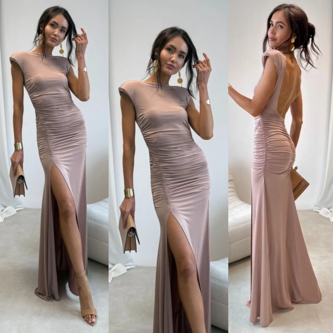 Aurelia - sukienka maxi w kolorze beżowym