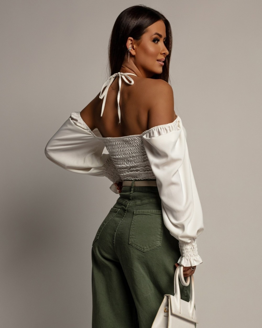 ELEGANCKA BLUZKA HISZPANKA AZARA BIAŁA