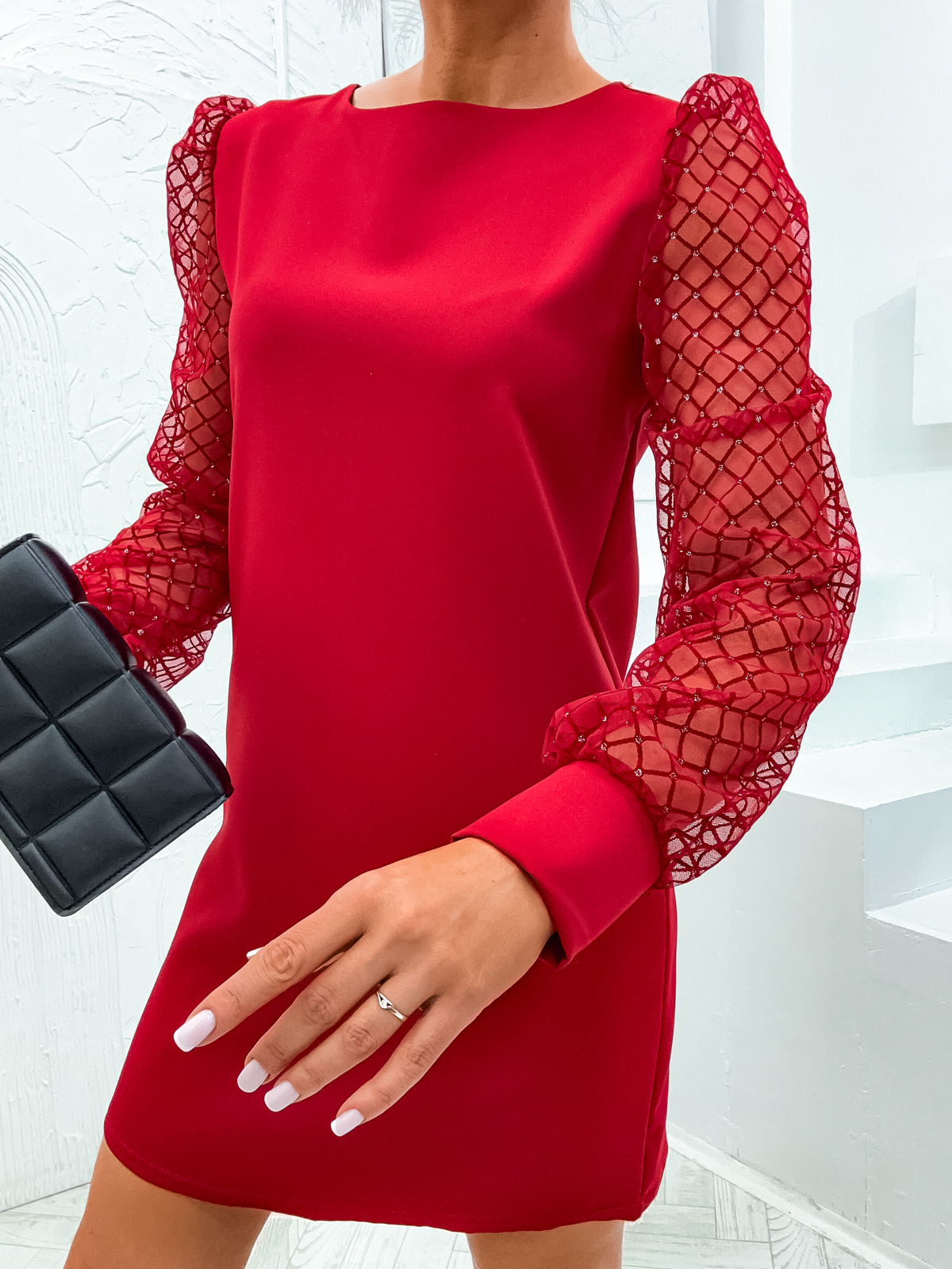 Sukienka koktajlowa glamour Queen- czerwony