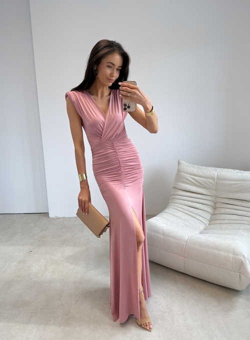 Noelia - sukienka maxi w kolorze  różowym