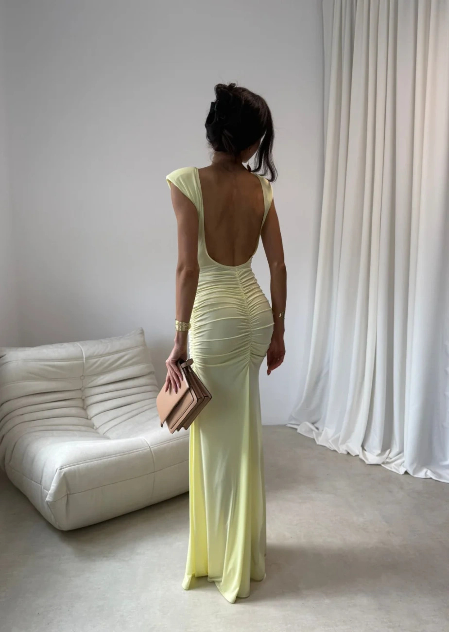 Aurelia - sukienka maxi w kolorze żółtym