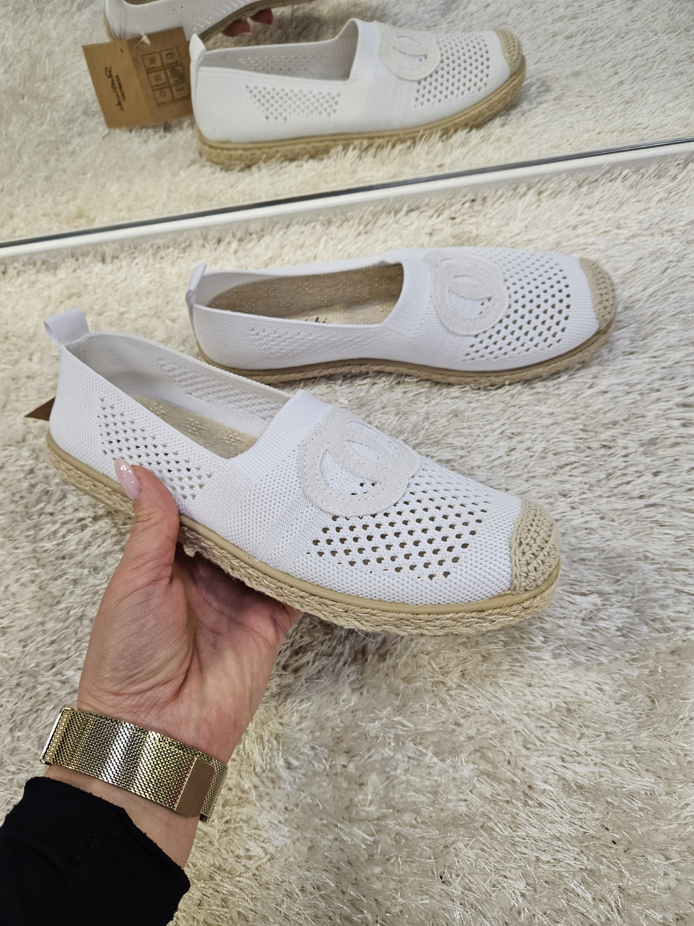 Damskie espadryle płaski obcas  białe