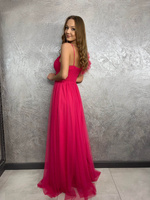 Elegancka  MAXI Sukienka tiulowa Lucy- błękitny
