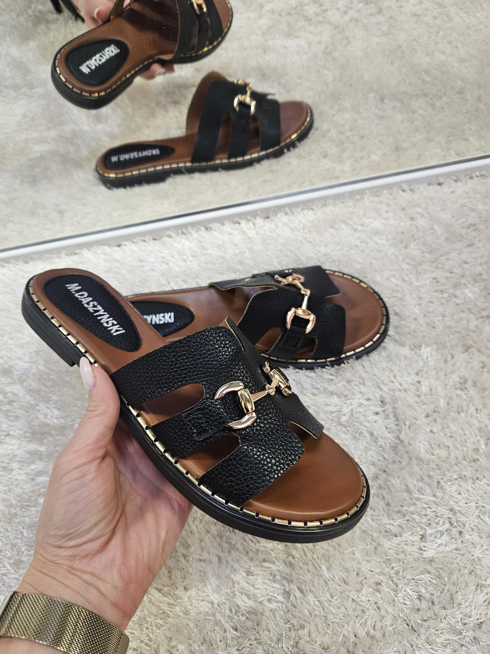 Klapki Suzi eko skóra czarne