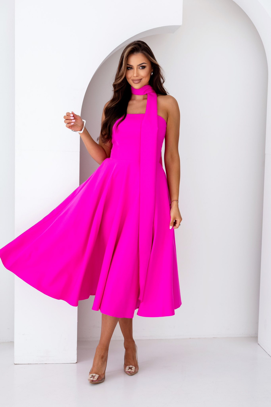 Elegancka gorsetowa midi Sukienka Asti różowy