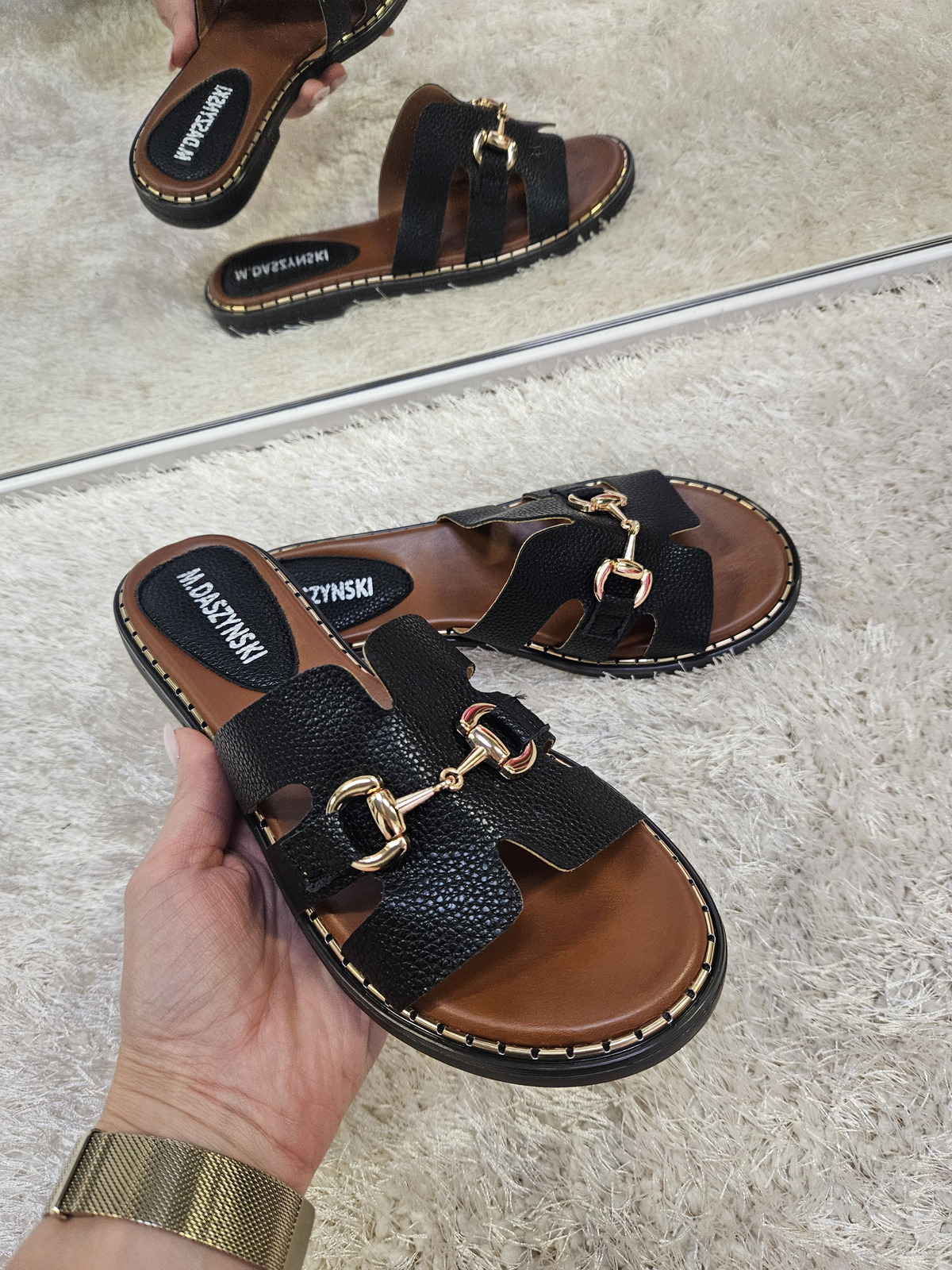 Klapki Suzi eko skóra czarne