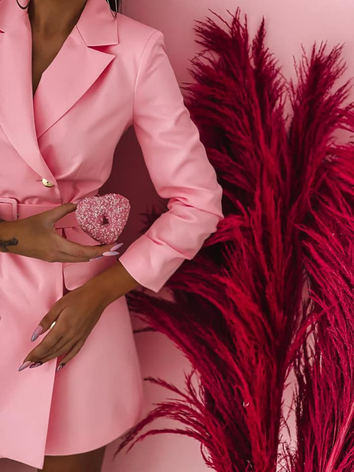 Sukienko Marynarka Long - różowy