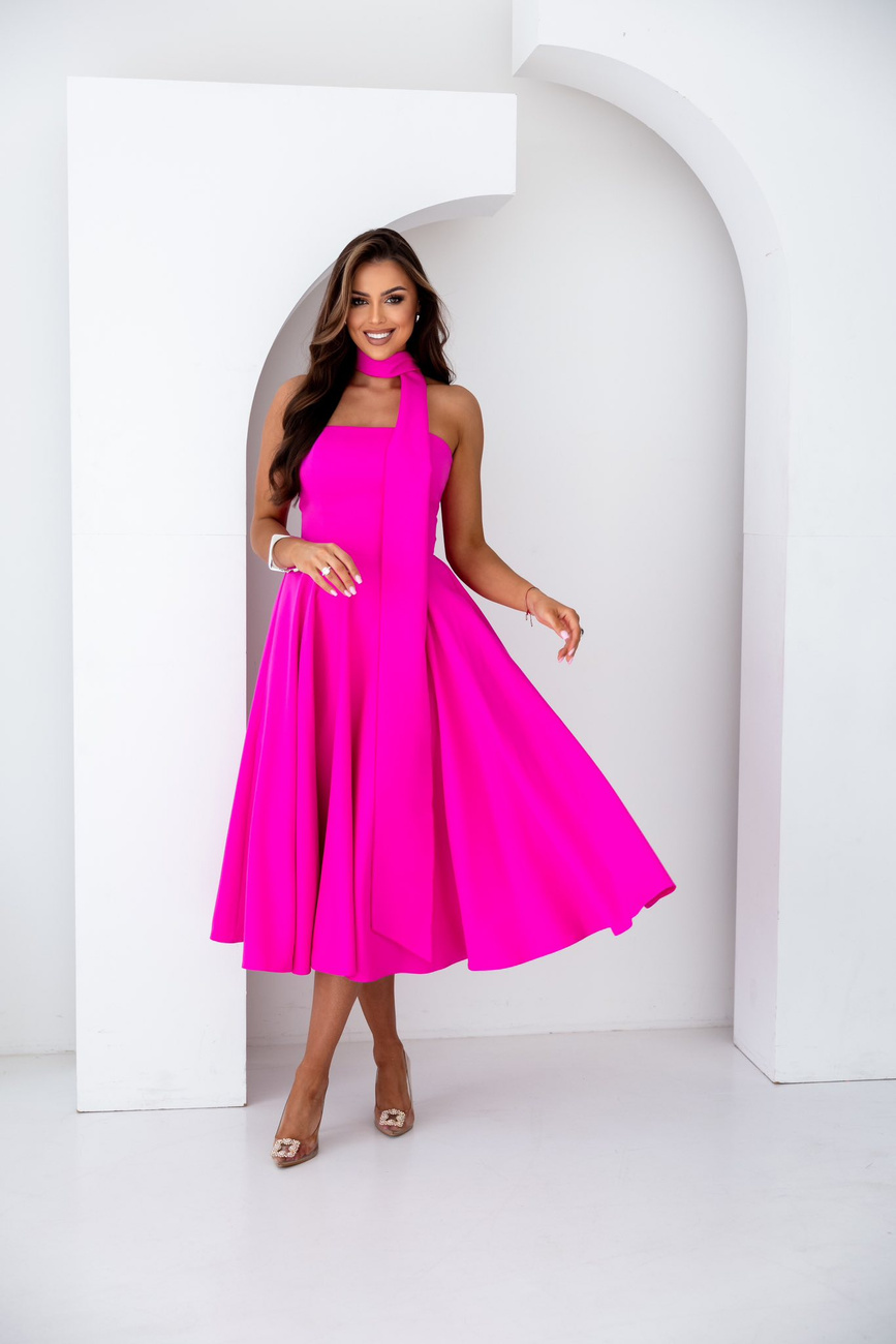 Elegancka gorsetowa midi Sukienka Asti różowy