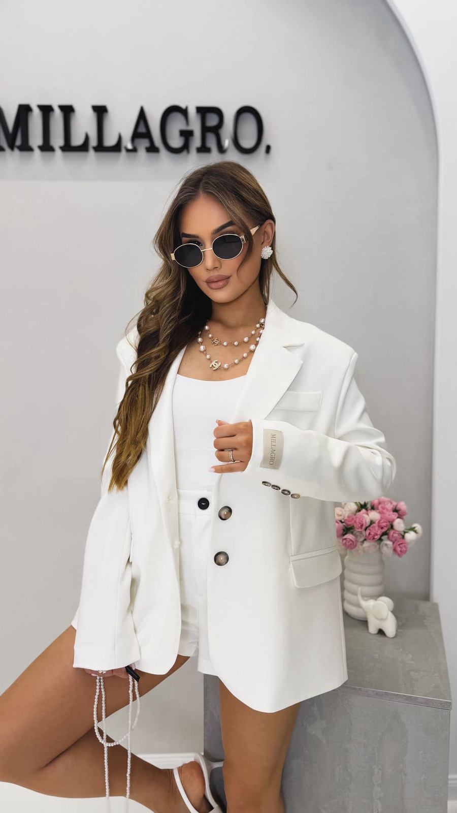 Spodenki eleganckie  Sindy  ecru