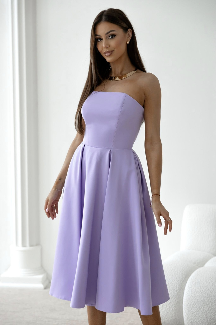 Elegancka gorsetowa midi Sukienka Anabel lila