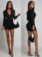 DOPASOWANA SUKIENKA MINI Z MARSZCZENIAMI Zanele czarna