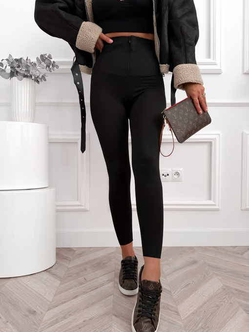 Legginsy damskie modelujące wysoki stan sportowe fitness trening casual