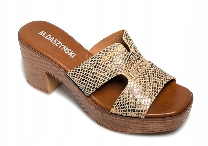 Klapki Olivia na obasie złoty wąż