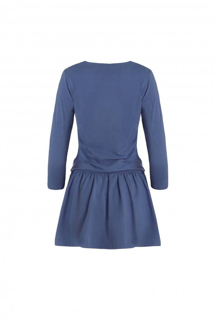 Sportowa Anette Krótka Niebieska Sukienka Rozkloszowana Na Co Dzień