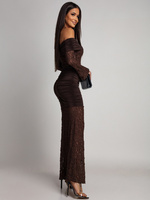 SUKIENKA MAXI HISZPANKA Z KORONKĄ Hannah czekoladowa