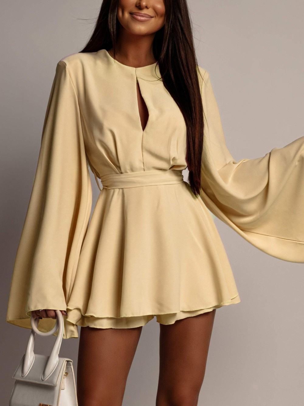 Elegancki kombinezon damski Elegant żółty