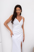 Elegancka dopasowama sukienka maxi Amira biała