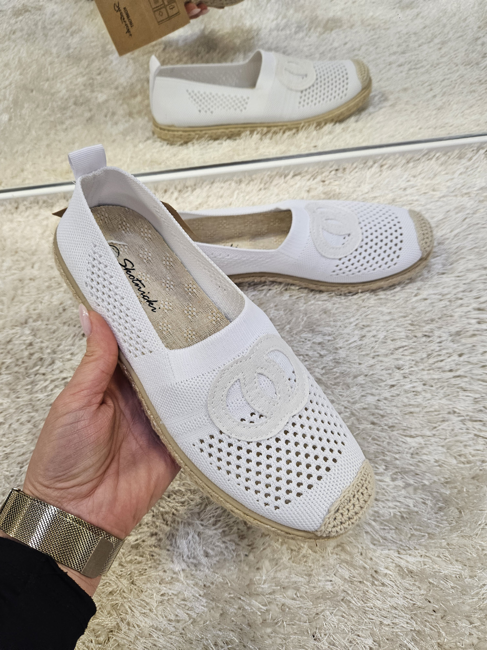 Damskie espadryle płaski obcas  białe