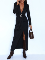 ELEGANCKA DOPASOWANA SUKIENKA MAXI Ava czarna