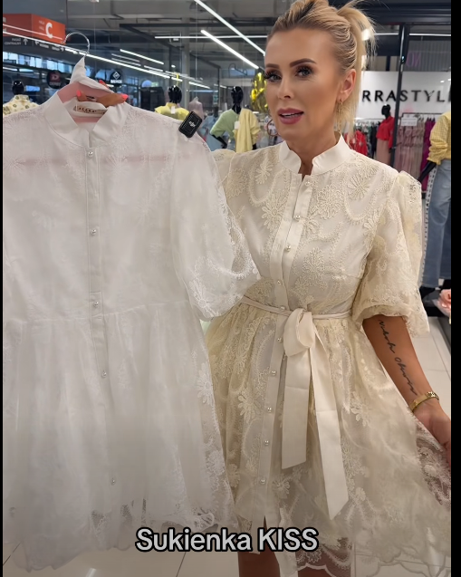 Elegancka mini Sukienka Kiss beżowy