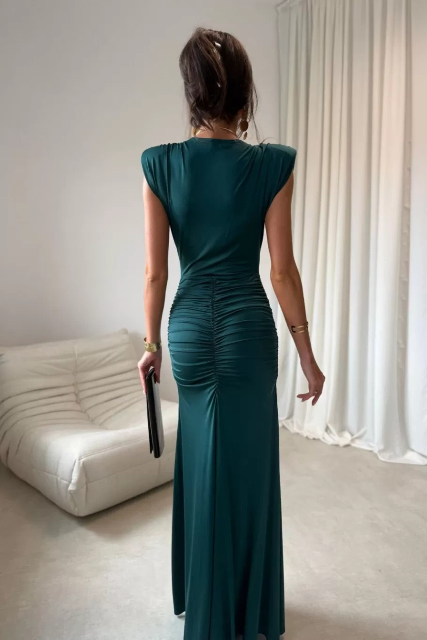 Noelia - sukienka maxi w kolorze  butelkowej zieleni