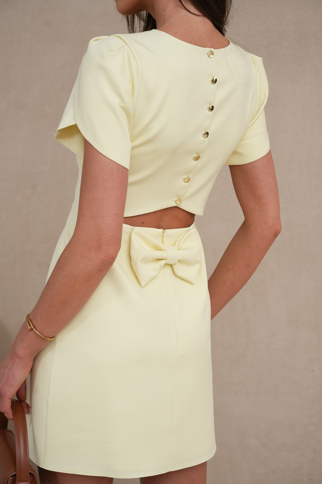 Elegancka mini Sukienka Bianca  bananowy