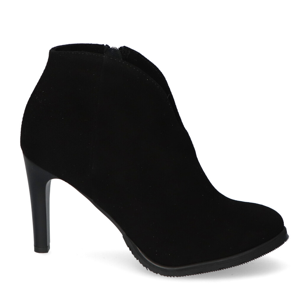 Polskie botki skórzane zamszowe czarne B361