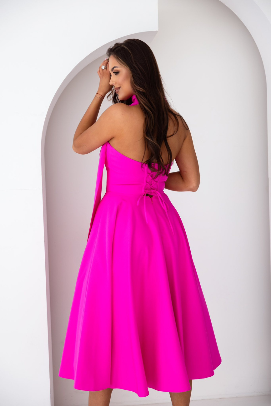 Elegancka gorsetowa midi Sukienka Asti różowy