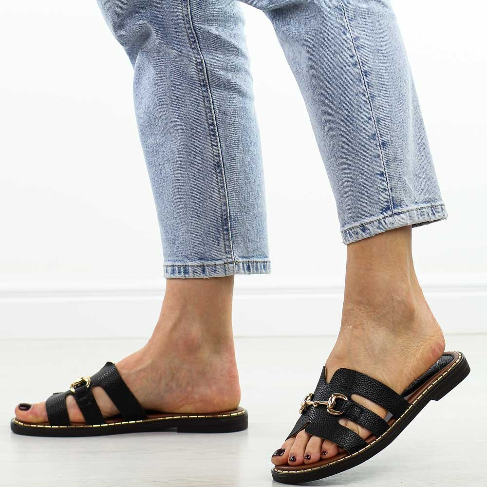 Klapki Suzi eko skóra czarne