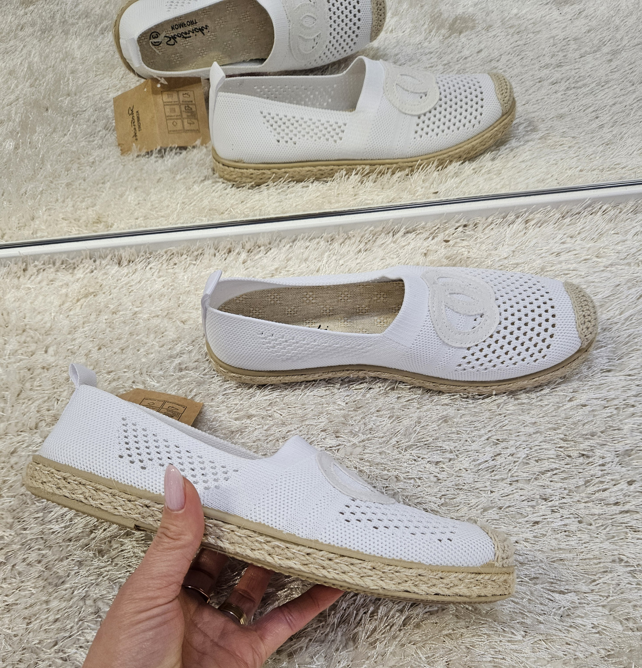 Damskie espadryle płaski obcas  białe