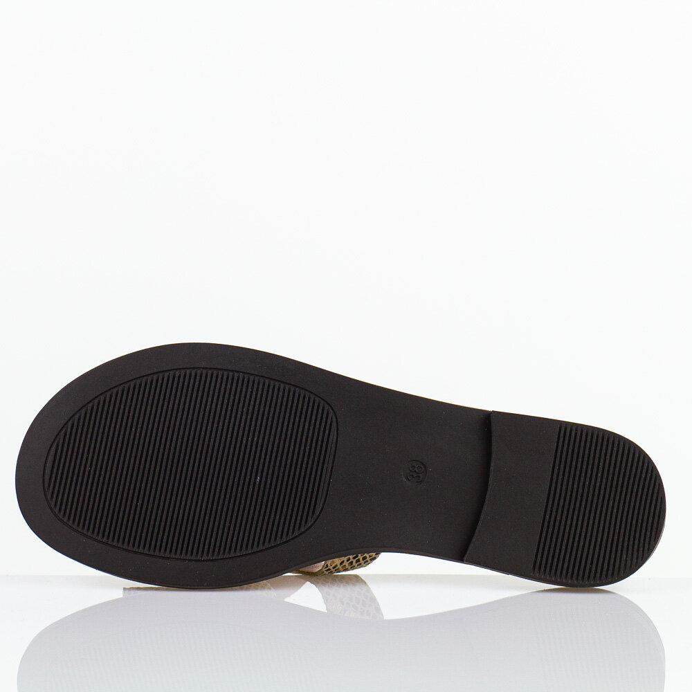 Klapki Suzi  eko skóra  złoty wąż