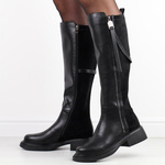 Eleganckie Kozaki ze Skóry Naturalnej czarne