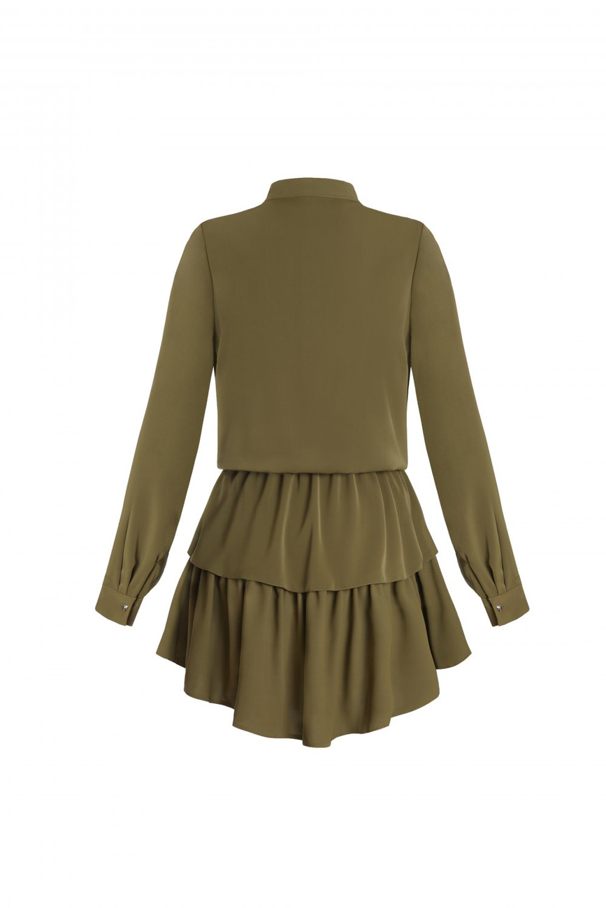  Kylie Krótka Khaki Sukienka Boho Militarna Z Falbaną Na Co Dzień
