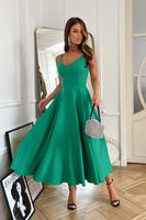 SUKIENKA MIDI NA RAMIĄCZKACH- zielony