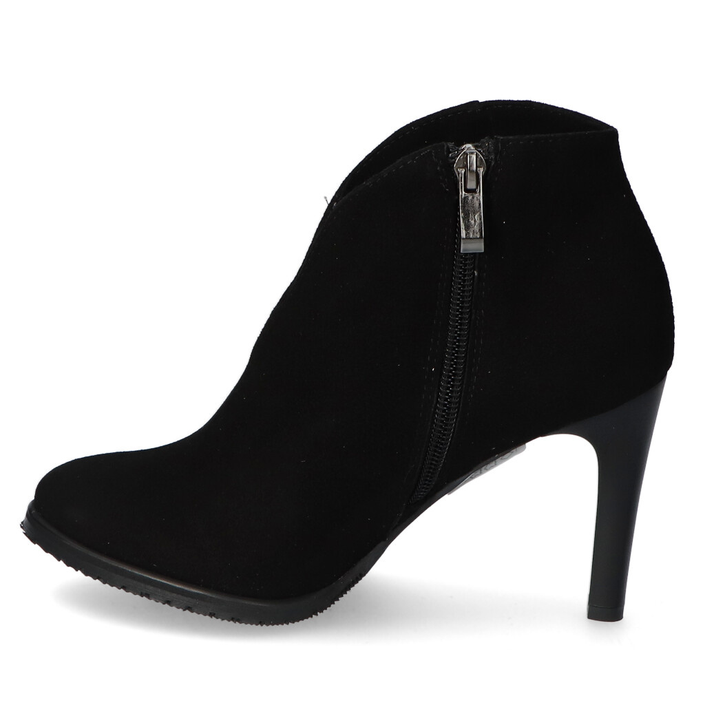 Polskie botki skórzane zamszowe czarne B361