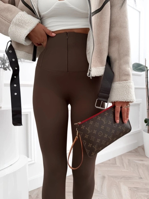 Legginsy damskie modelujące wysoki stan sportowe fitness trening casual