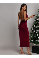 Elegancka Maxi Sukienka z odkrytami plecami Angela bordowy