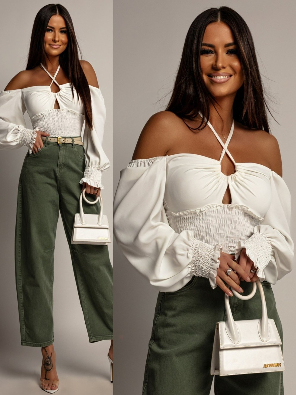 ELEGANCKA BLUZKA HISZPANKA AZARA BIAŁA