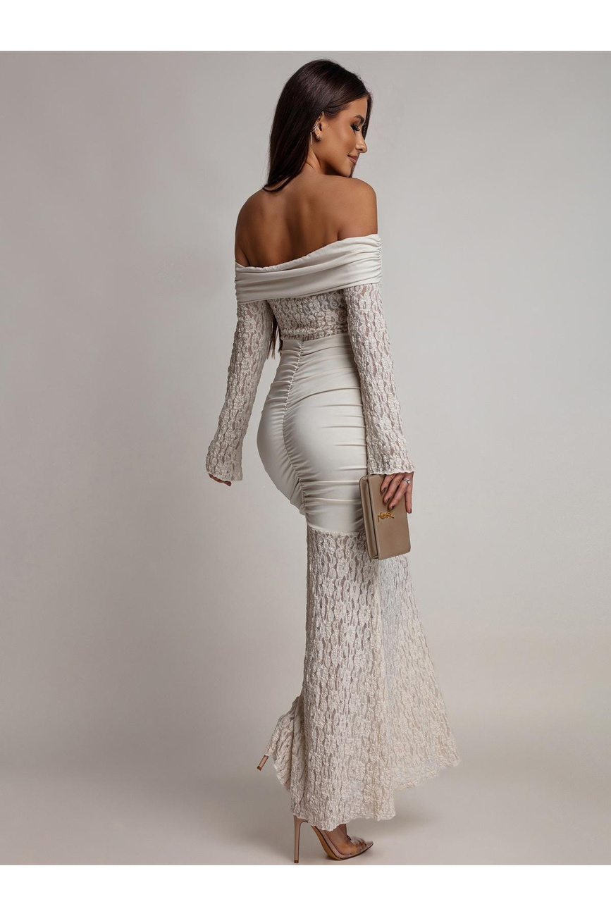 SUKIENKA MAXI HISZPANKA Z KORONKĄ Hannah beżowa