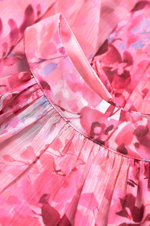  Liv Różowa Elegancka Mini Sukienka Rozkloszowana Na Wesele W Kwiaty
