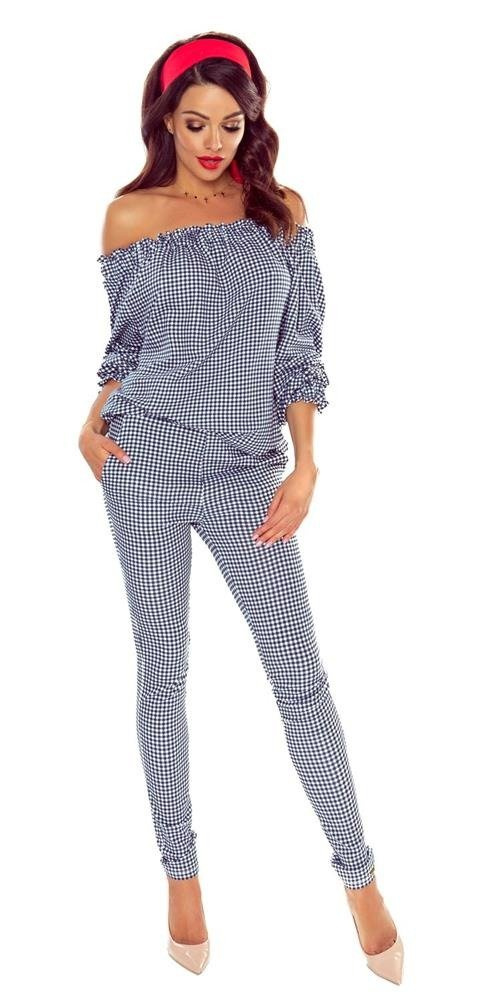 ELASTYCZNE SPODNIE W KRATKĘ