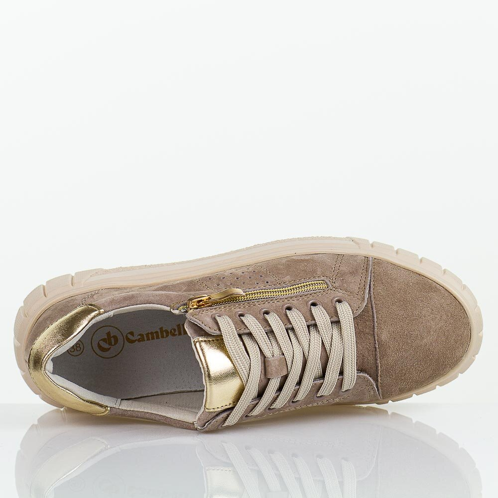 Beżowe skórzane półbuty damskie Cambell 