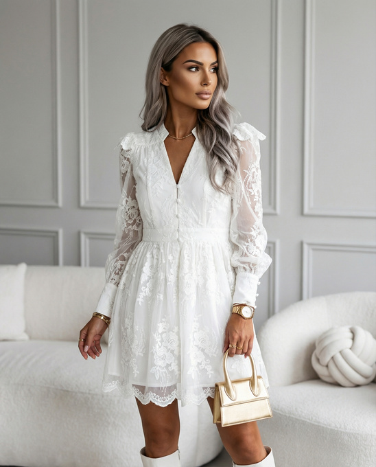 Elegancka mini Sukienka MARINA biała