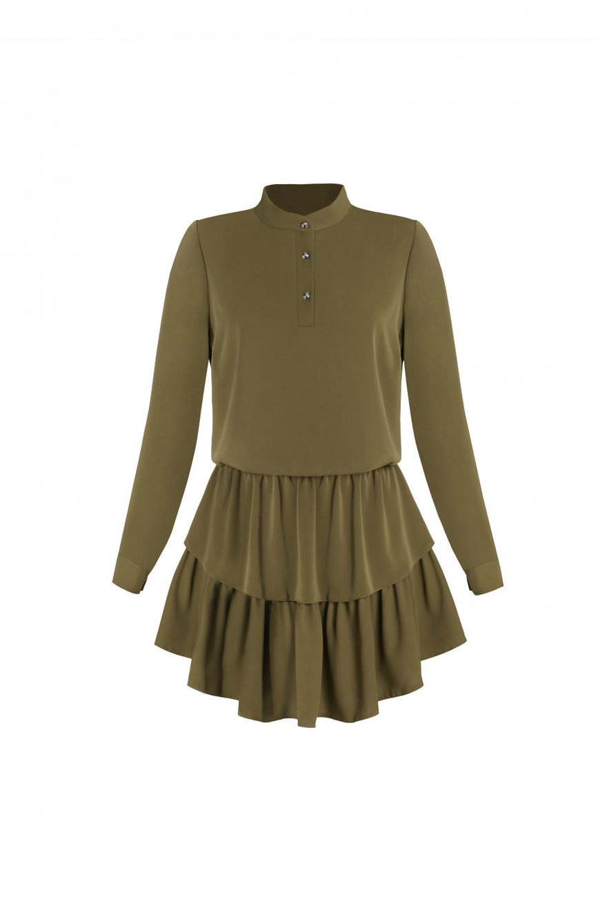  Kylie Krótka Khaki Sukienka Boho Militarna Z Falbaną Na Co Dzień
