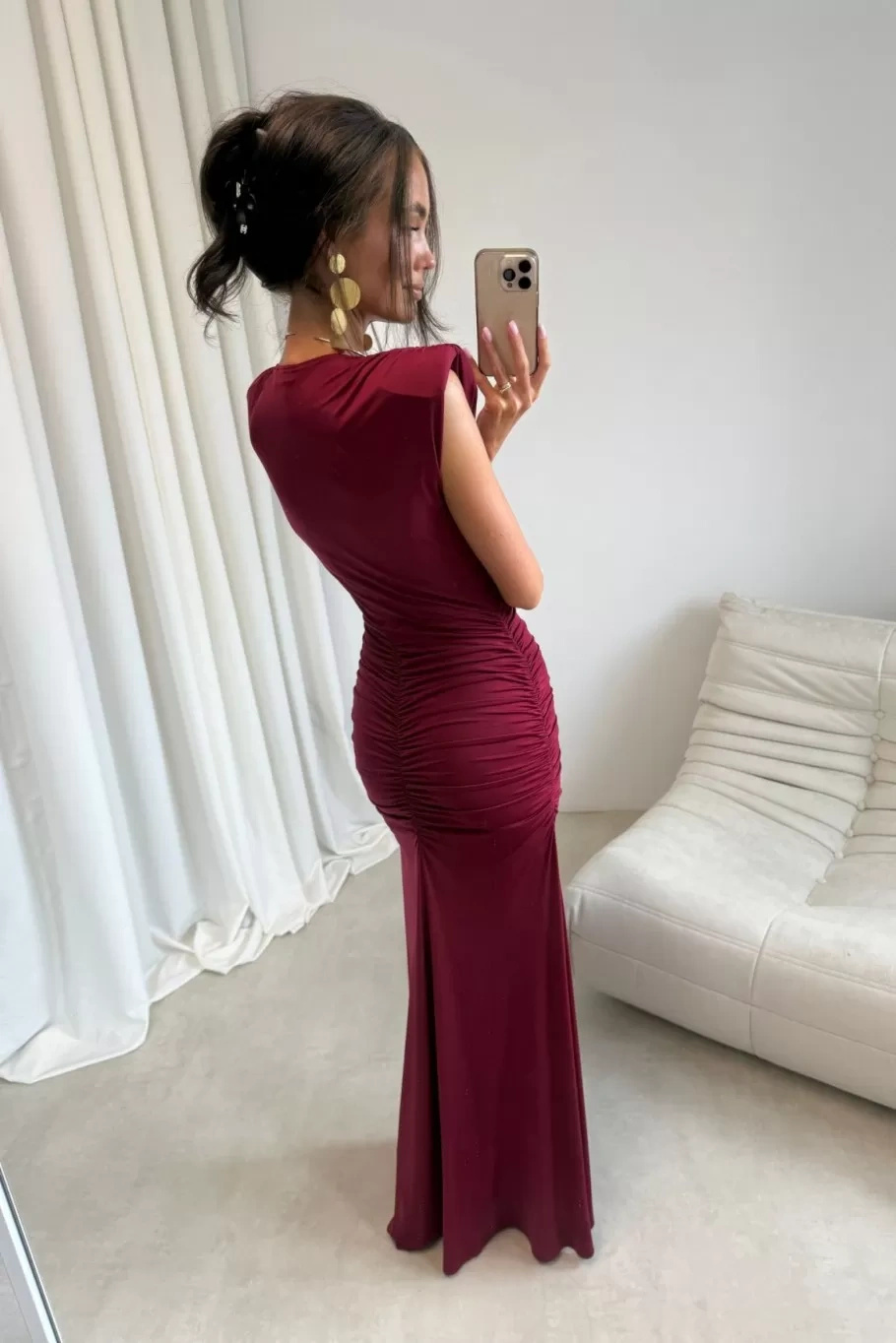 Noelia - sukienka maxi w kolorze bordowym